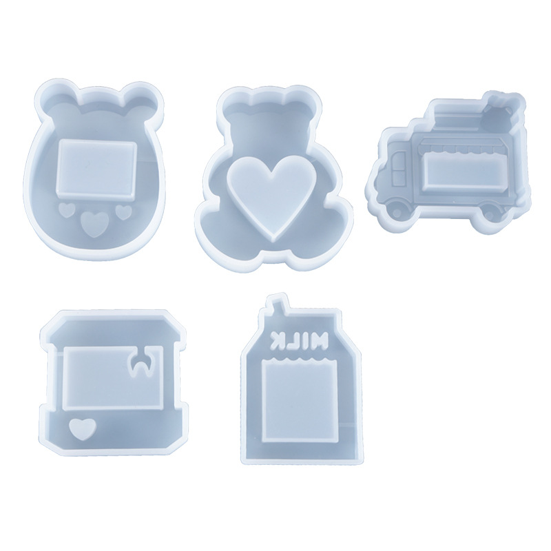 Resin Craft Projects - かわいいクマシェーカーチャームシリコーン金型のかわいい動物モールド樹脂ジュエリー作る手ぶれdecoden diy