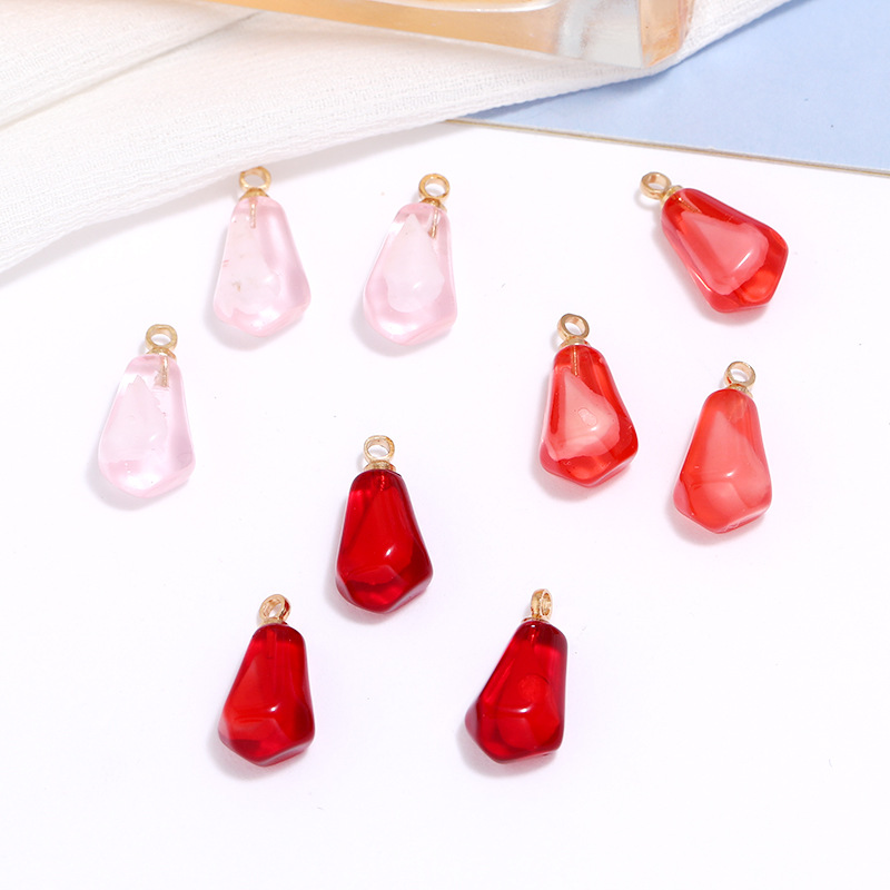 Resin Craft Projects - 10 個ザクロ種子樹脂ペンダントフルーツチャーム DIY イヤリングネックレスブレスレットジュエリーキーホルダー作成フルーツアクセサリー