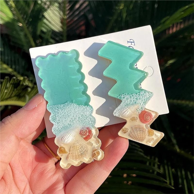 Epoxy Uv Resin Kit - ABMH-エポキシ樹脂ヘアクリップ用シリコンモールド、UV樹脂ジュエリー作成キット（付属品付き）