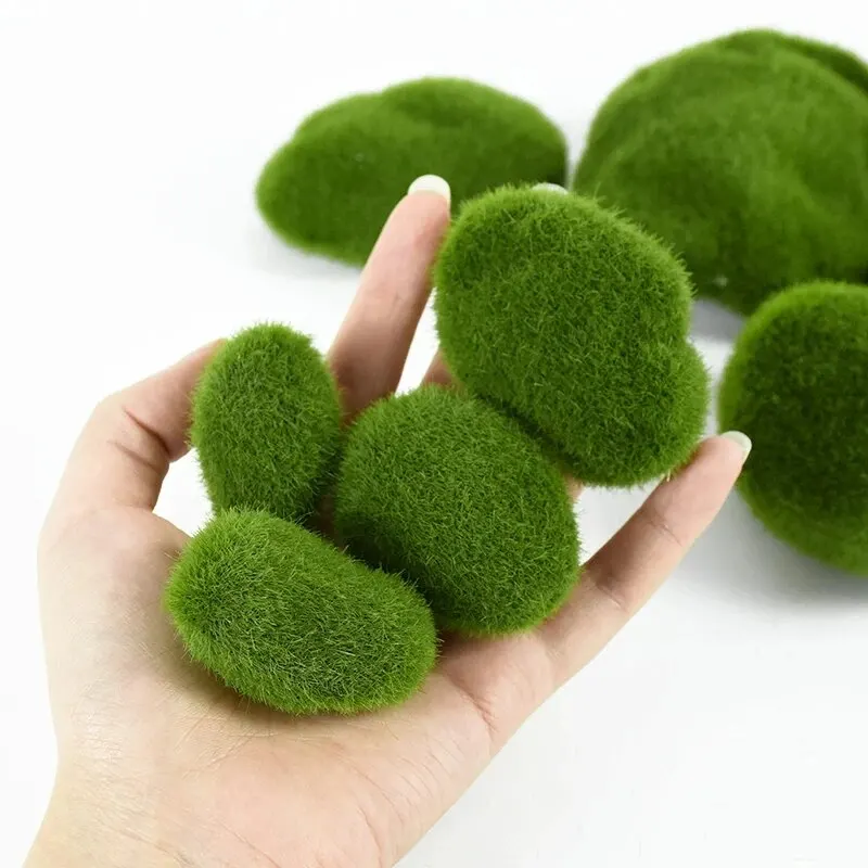 Terrarium Moss Art - 家の装飾のための人工苔石,緑の植物のシミュレーション,岩のボール,偽の緑の植物,庭の植木鉢,創造的な工芸品,10個