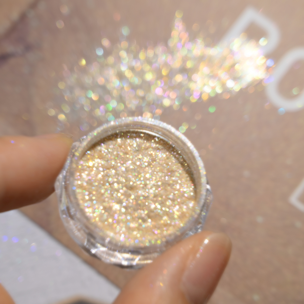 Gold Foil Flakes - 超光沢のあるゴールドオパールネイルパウダーマーメイドグリッター極薄虹色フレークネイルスパンコール顔料クロームパウダーマニキュア装飾