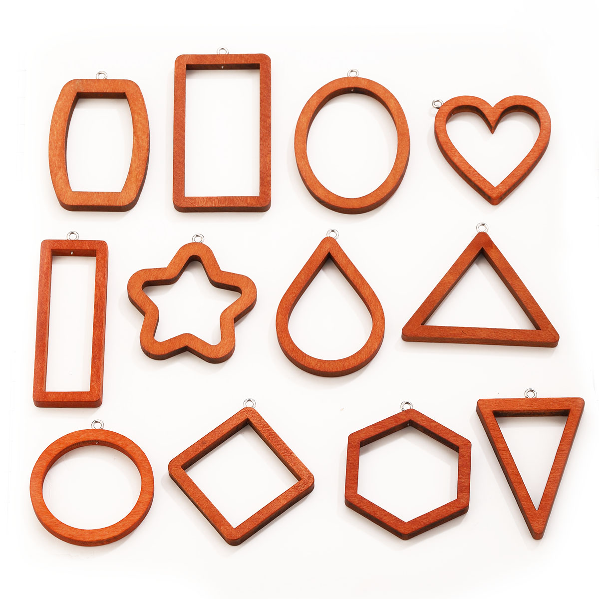 Resin Craft Projects - 10 個の三角形長方形木製幾何学チャームイヤリングブレスレットコネクタ所見 DIY UV 樹脂装飾ジュエリー作成用
