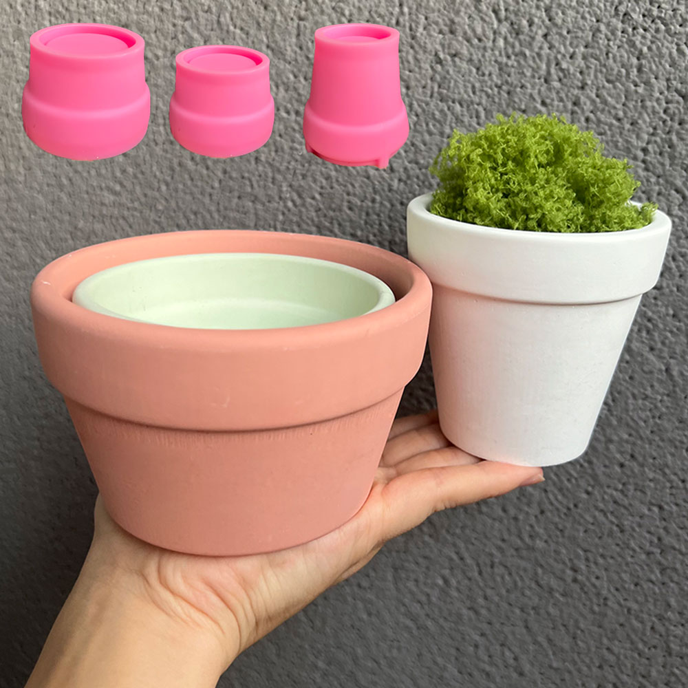 Coaster Mold Round - コンクリート植木鉢用シリコンモールド,丸型セメントキャンドルボウル,大型容器,テラゾプランター植栽,鋳造用