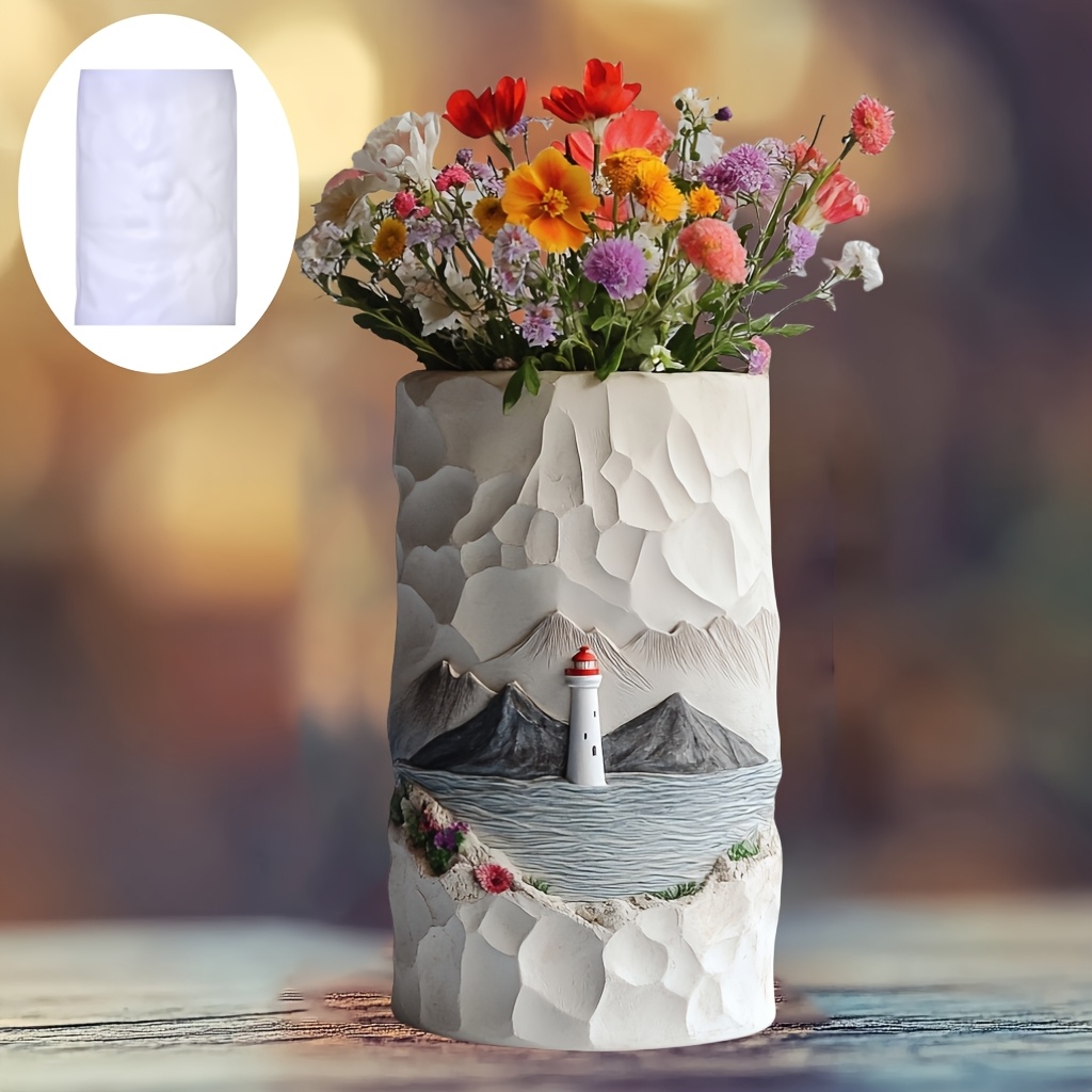 海灯台レリーフ花植物花瓶ポットシリコーン型山波灯台レリーフ樹 - Resin Ocean Wave Mold のレビューと価格