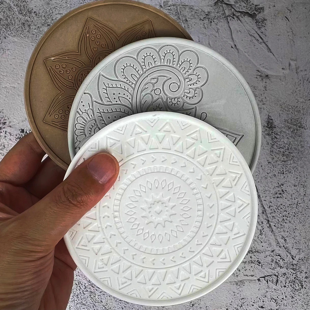 マンダラ-丸い樹脂コースター,日曜大工用のコーヒーコースター - Coaster Mold Round のレビューと価格