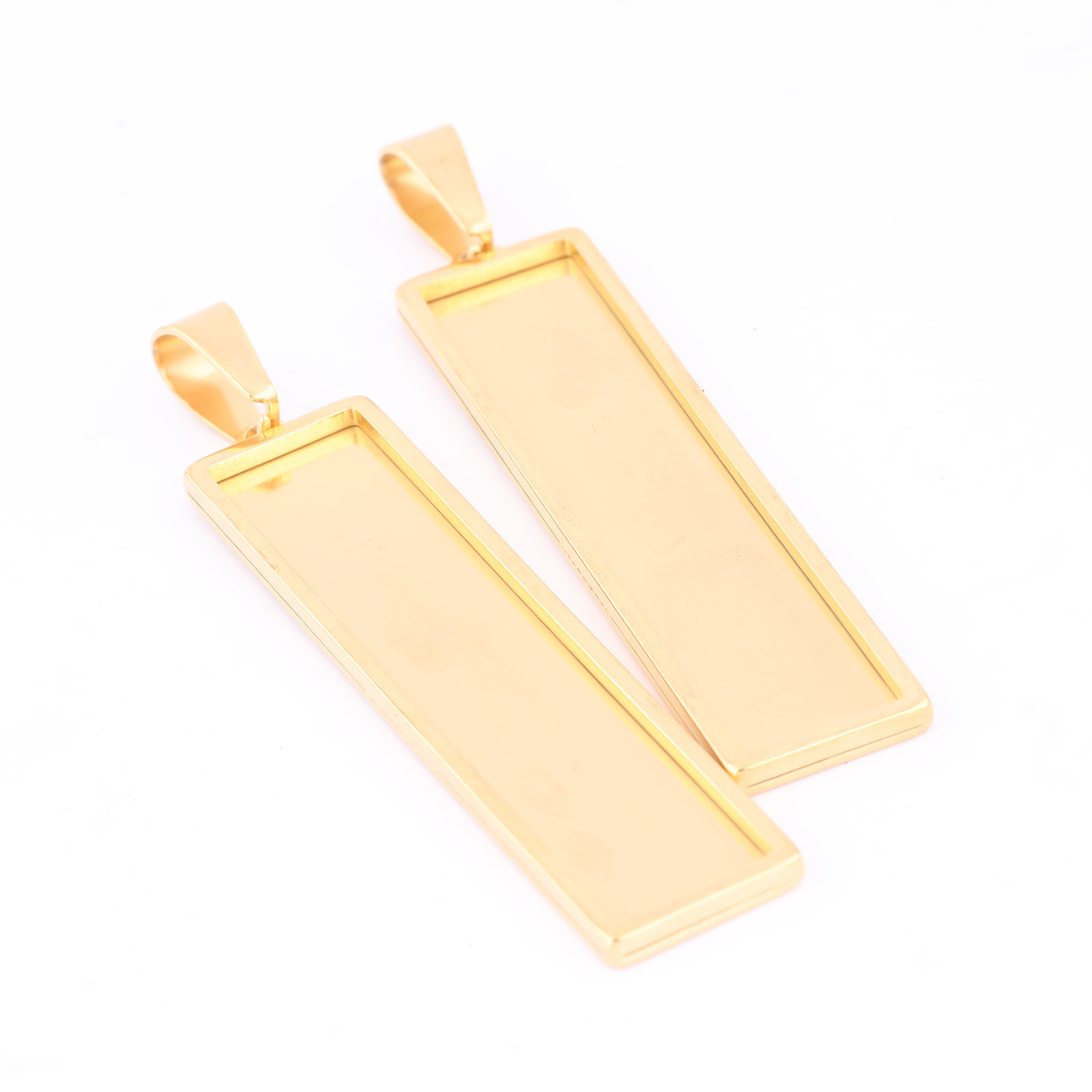 5 個ステンレス鋼ゴールドメッキ 10 × 50 ミリメート - Bezels Set Pendant のレビューと価格