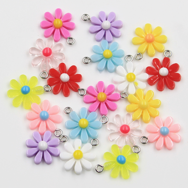 ひまわりと花のペンダント20x16mm,30個,手作りジュエ - Flower Preservation Resin のレビューと価格