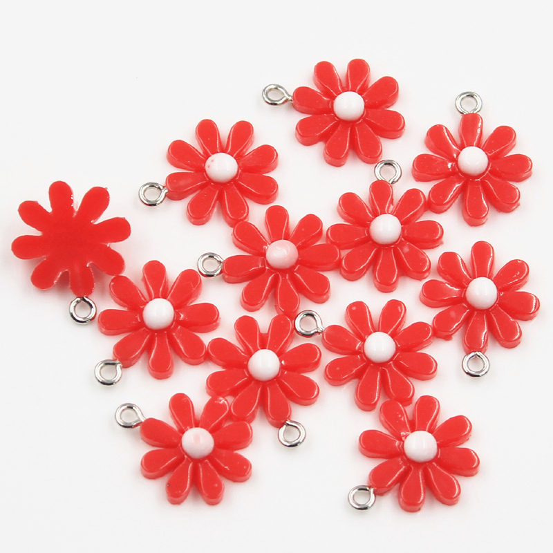 ひまわりと花のペンダント20x16mm,30個,手作りジュエ - Flower Preservation Resin のレビューと価格