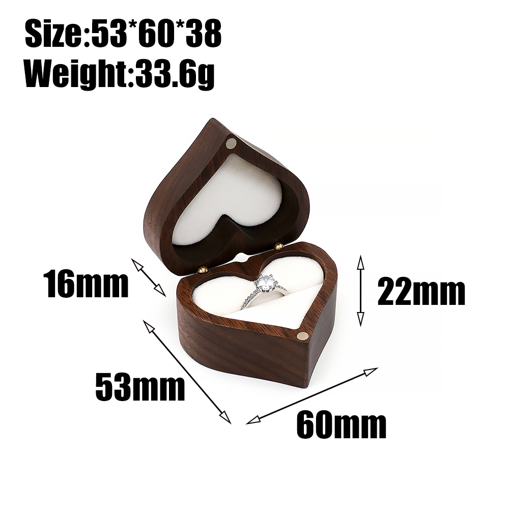 結婚式用リングボックス ヴィンテージ風ウォールナット木製ジュ - Wood Ring Blank のレビューと価格