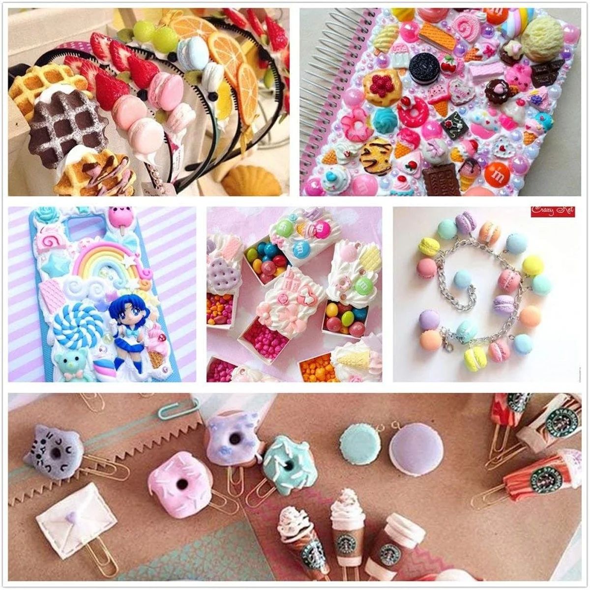 ミックスレジンスイーツフラットバックスライムチャームセット、 - Resin Crafts Diy のレビューと価格