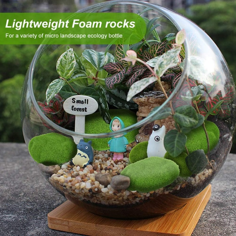 50/5 個人工フォームモスロックフェイクグリーンモスストー - Terrarium Moss Art のレビューと価格