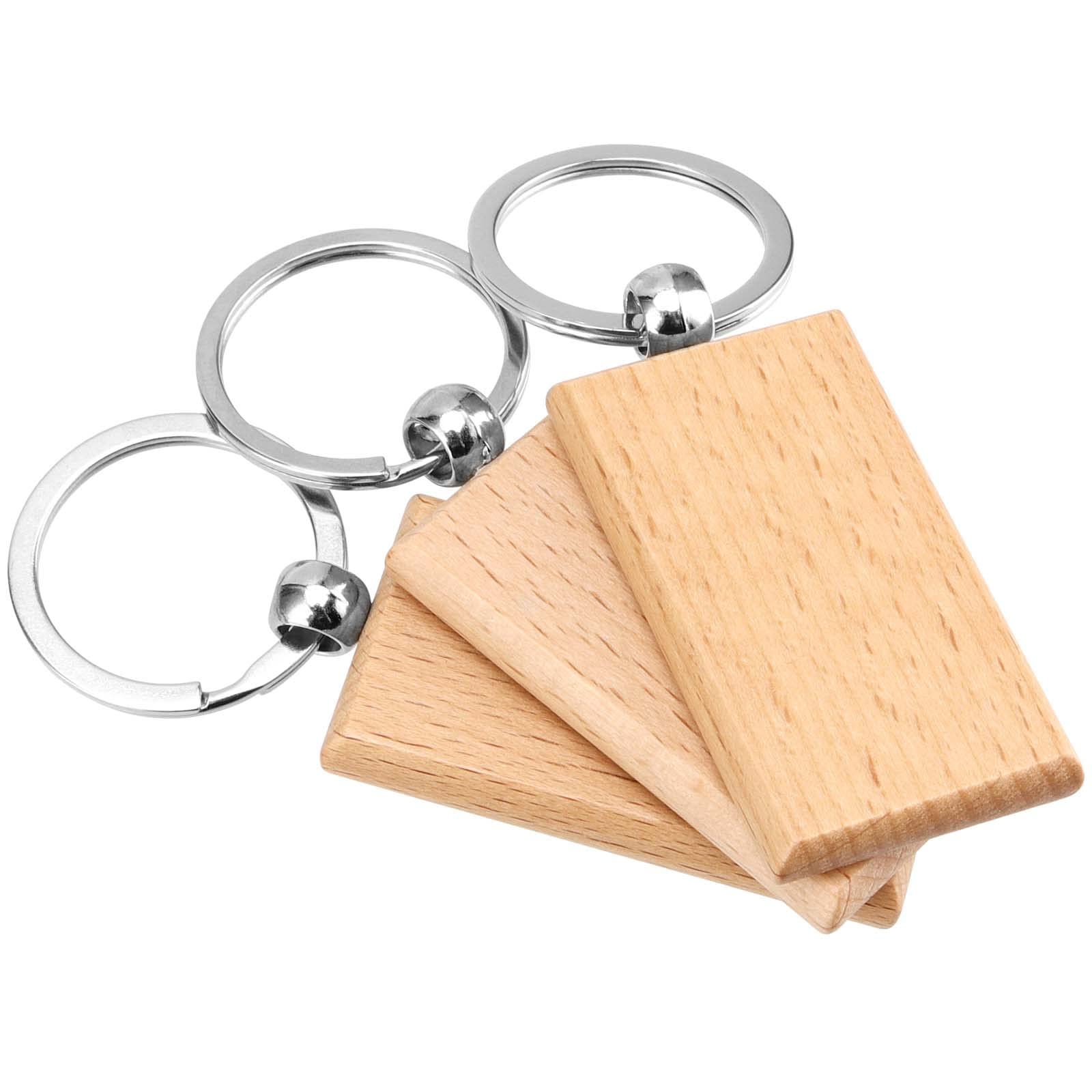 10-100 個ブランク木製キーホルダー長方形バルク卸売木製 - Wood Ring Blank のレビューと価格