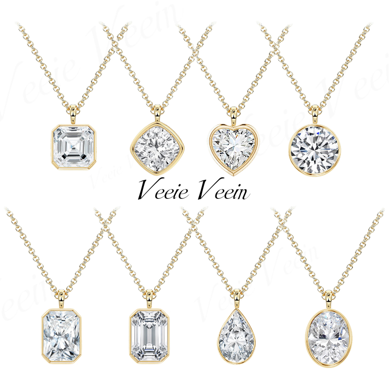 Veeie Veein ジュエリー 3ct 不規則モアッサナ - Bezels Set Pendant のレビューと価格