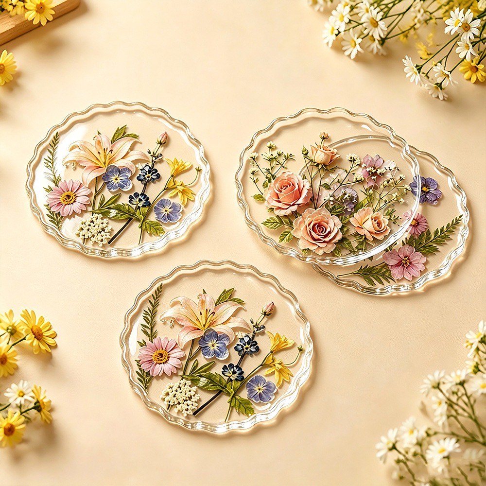 S0325 DIYクリスタルエポキシ樹脂コースターシリコンモ - Flower Preservation Resin のレビューと価格