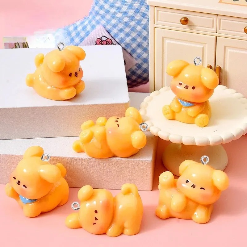 10 個かわいい漫画犬アクリル樹脂チャームミニペンダント D - Resin Craft Projects のレビューと価格