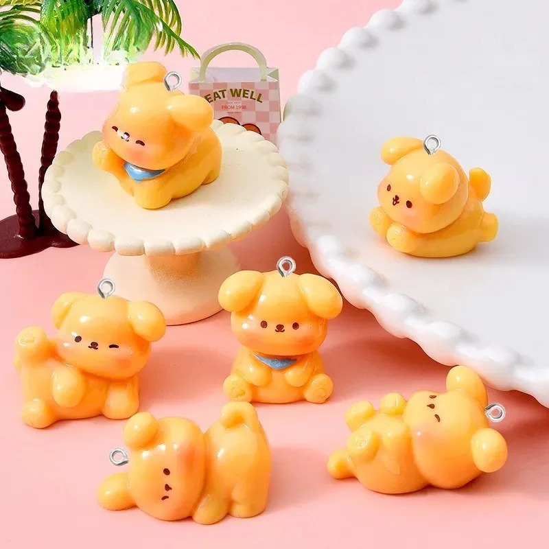 10 個かわいい漫画犬アクリル樹脂チャームミニペンダント D - Resin Craft Projects のレビューと価格