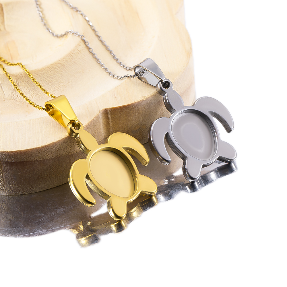 1個/5個 ステンレス製 金メッキ タートル カボション ベ - Bezels Set Pendant のレビューと価格